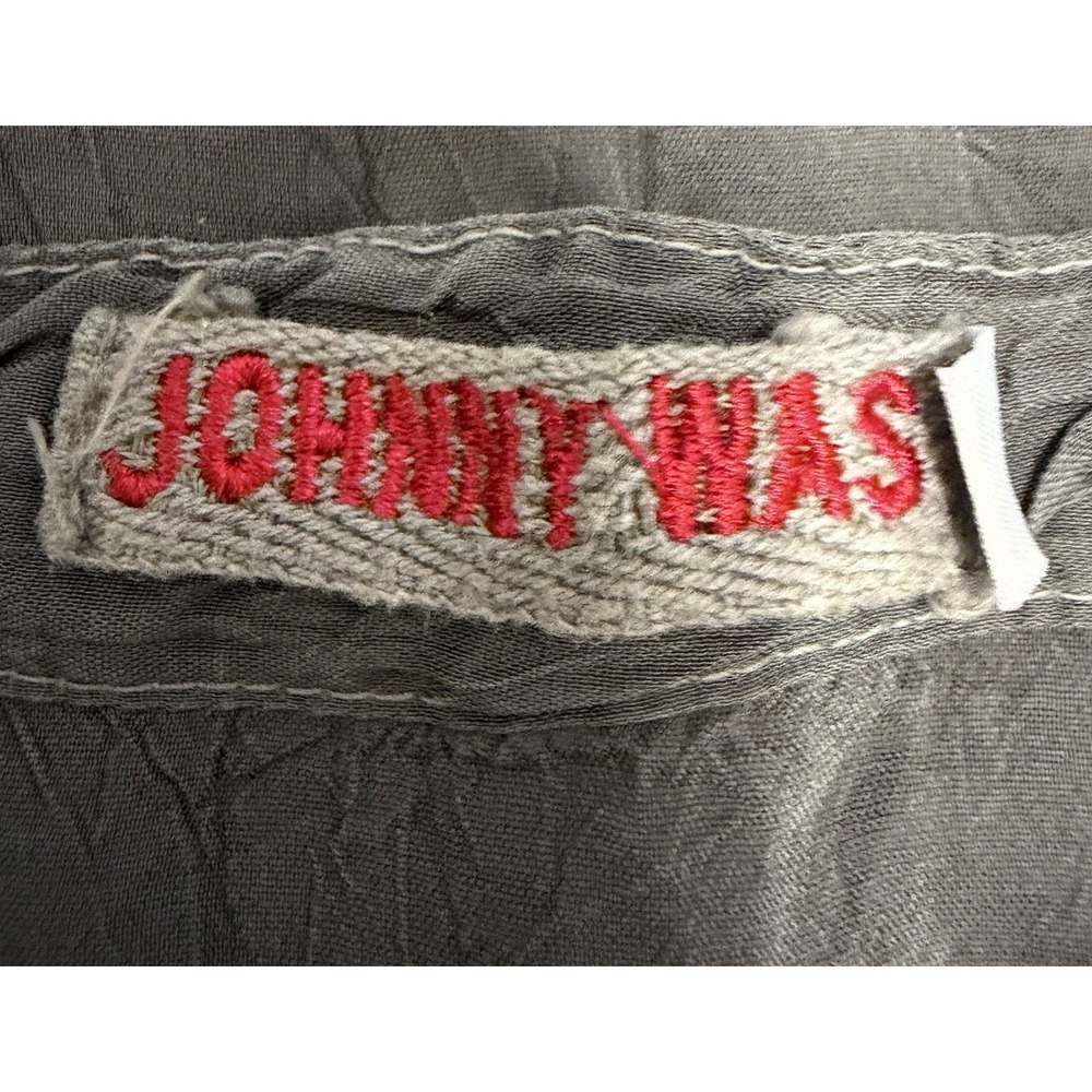 Johnny Was Embroidered Bird Floral Cupra Rayon Tunic Top Gray Boho Artisan Small - Picture 5 of 9
